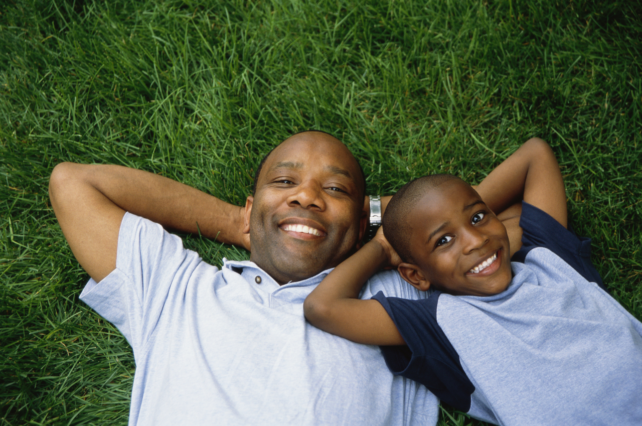 Father Relaxing with Son
